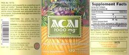 Label for Acai 1000 mg