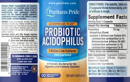 Label for Probiotic Acidophilus