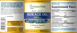 Label for Borage Oil 1000 mg