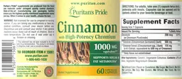 Label for Cinnamon with High-Potency Chromium