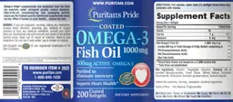 Label for Omega-3 Fish Oil 1000 mg