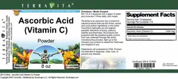 Label for Ascorbic Acid (Vitamin C) Powder