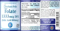 Label for Folate 1333 mcg DFE