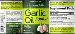 Label for Garlic Oil 5000 mg
