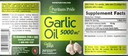 Label for Garlic Oil 5000 mg