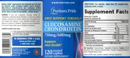 Label for Glucosamine Chondroitin 750 mg/600 mg