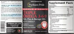 Label for Maximum Strength Triple Omega 3-6-9