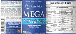 Label for Mega Vita Gel
