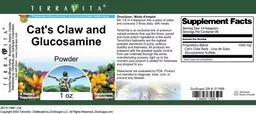 Label for Cat's Claw and Glucosamine Powder