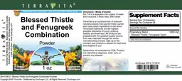 Label for Blessed Thistle and Fenugreek Combination Powder
