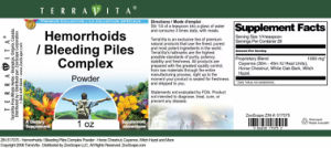 Hemorrhoids/Bleeding Piles Complex Powde