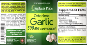Odorless Garlic 500 mg