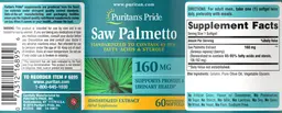 Label for Saw Palmetto 160 mg
