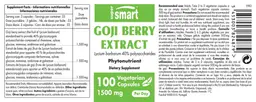 Label for Goji Berry Extract 1500 mg