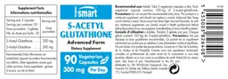 Label for S-Acetyl Glutathione 300 mg