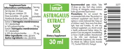 Label for Astragalus Extract