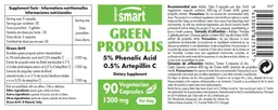 Label for Green Propolis 1200 mg