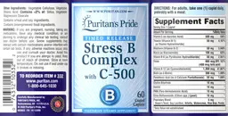 Label for Stress B Complex with C-500