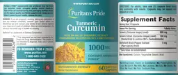 Label for Turmeric Curcumin 1000 mg