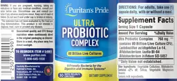 Label for Ultra Probiotic Complex
