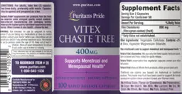 Label for Vitex Chaste Tree 400 mg
