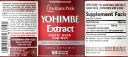 Label for Yohimbe Extract