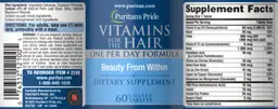 Label for Vitamins for the Hair
