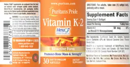 Label for Vitamin K-2