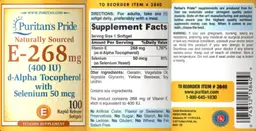 Label for Naturally Sourced E-268 mg (400 IU)