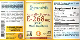 Label for Naturally Sourced E-268 mg (400 IU)