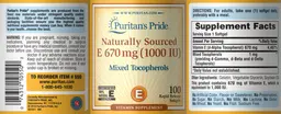 Label for Naturally Sourced E 670 mg (1000 IU)