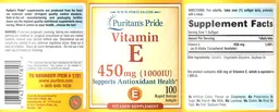 Label for Vitamin E 450 mg (1000 IU)