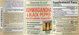 Label for Ashwagandha & Black Pepper