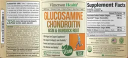Label for Glucosamine Chondroitin MSM & Burdock Root