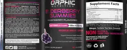 Label for Elderberry Gummies 100 mg Raspberry Flavored