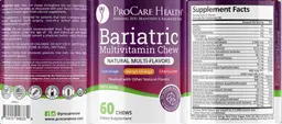Label for Bariatric Multivitamin Chew with Iron