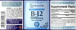 Label for B-12 5000 mcg Sublingual