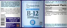 Label for B-12 1000 mcg Timed Release