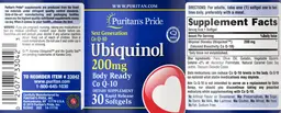 Label for Ubiquinol 200 mg