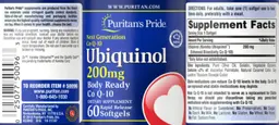 Label for Ubiquinol 200 mg