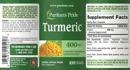 Label for Turmeric 400 mg