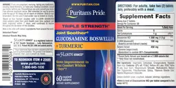 Label for Triple Strength Joint Soother Glucosamine Boswellia + Turmeric