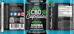 Label for CBD Capsules Sleep 15 mg