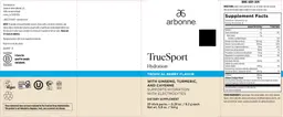 Label for TrueSport Hydration Tropical Berry Flavor