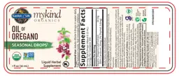 Label for Oil of Oregano Seasonal Drops
