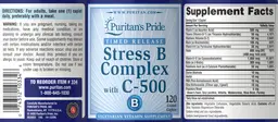 Label for Stress B Complex with C-500
