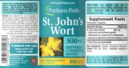 Label for St. John's Wort 300 mg