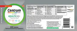 Label for Centrum Silver Adults 50+