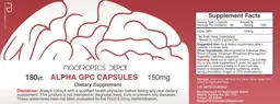 Label for Alpha GPC Capsules 150 mg