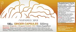 Label for Ginger Capsules 500 mg